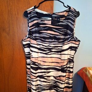 Dana Kay Sleeveless Zebra Print Dress Size 14